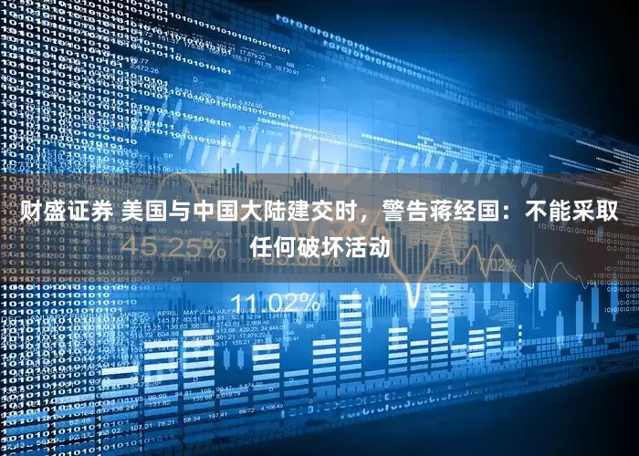 财盛证券 美国与中国大陆建交时，警告蒋经国：不能采取任何破坏活动